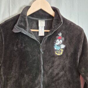 Vintage Disney Store Exclusive Minnie Mouse Embroidered Full Zip Fleece Medium